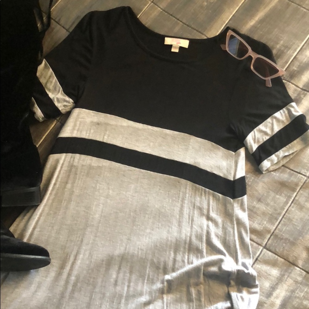 Girls black and grey dress.